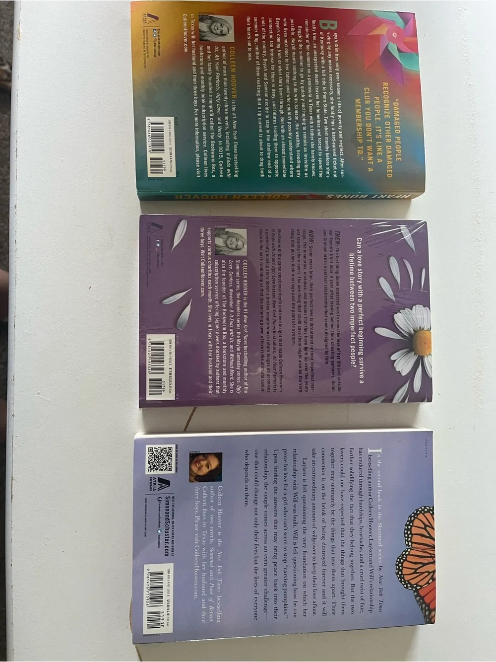 Colleen Hoover Book Set - Heart Bones, All Your Perfects, Point of Retreat
